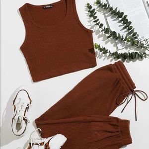 Matching 2 piece set - maroon/red